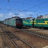 Ruská a česká lokomotiva | fotografie